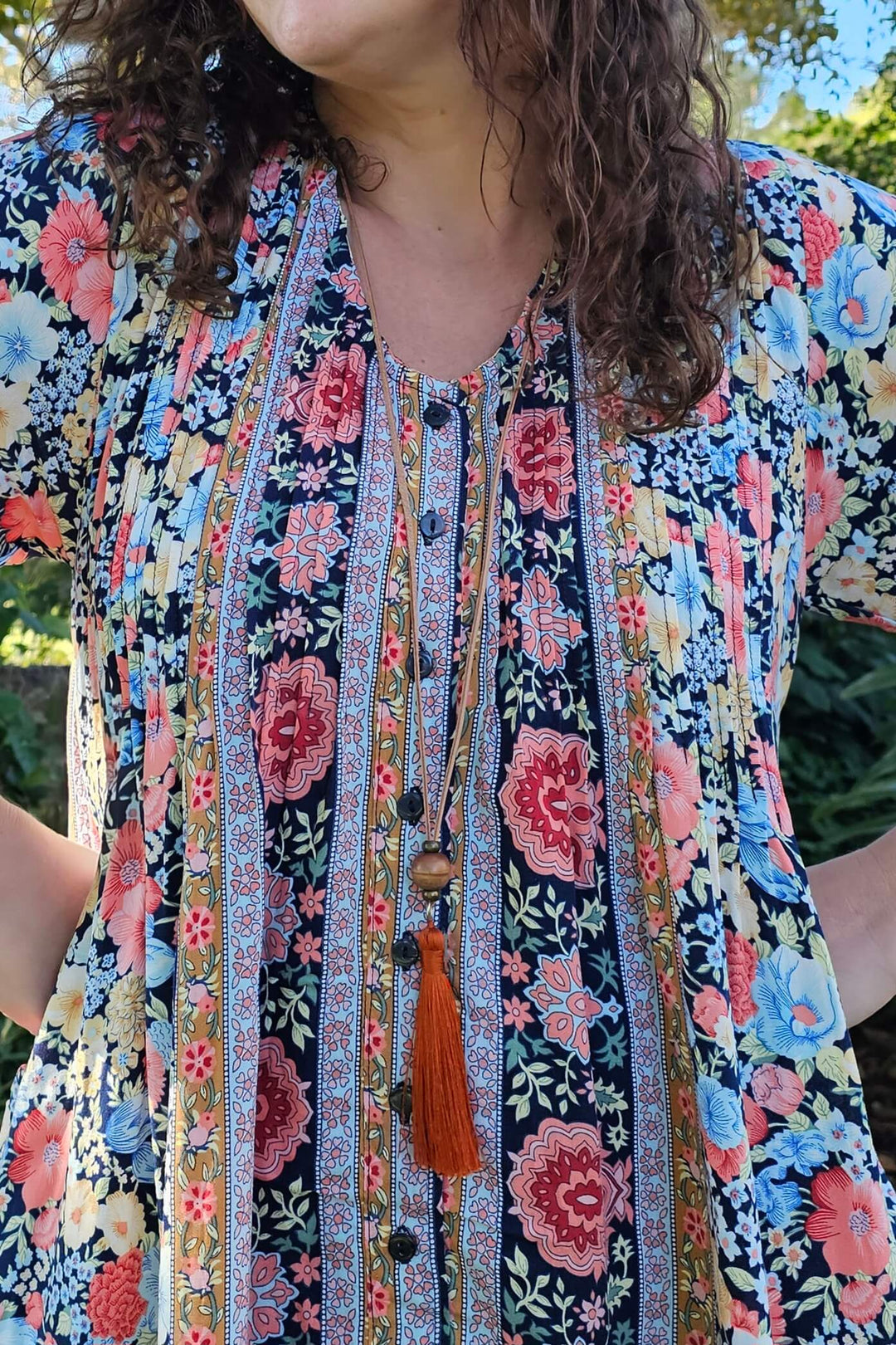 Burnt Orange and Tan Necklace