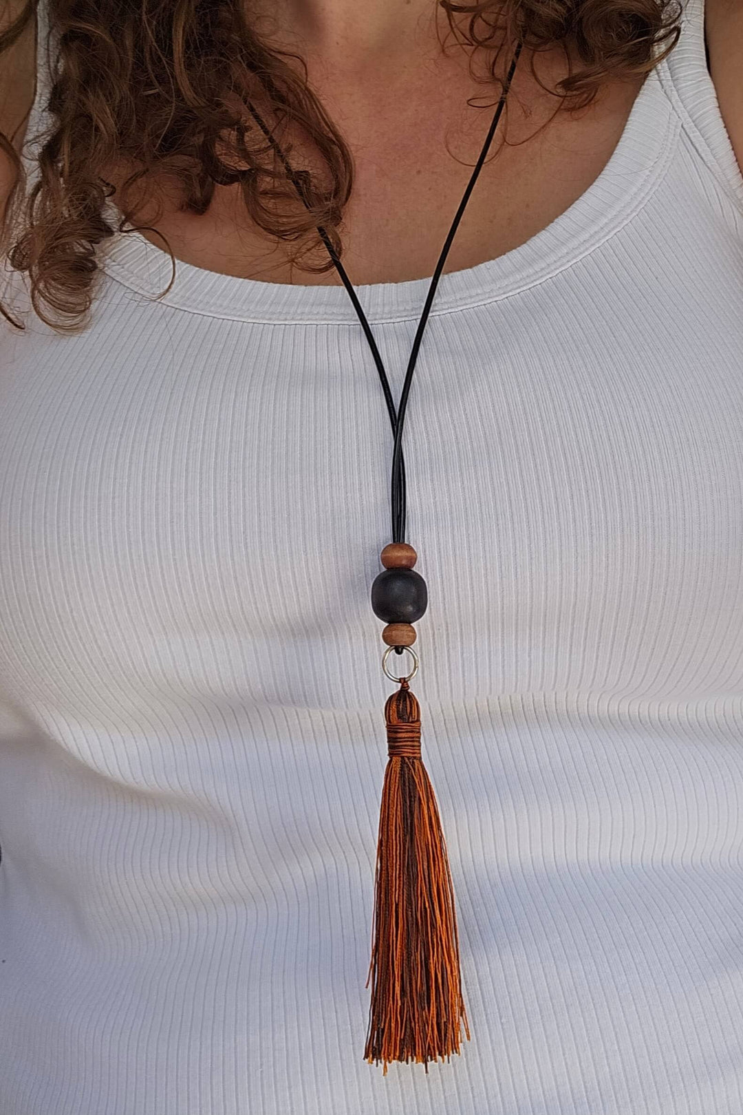 Burnt Orange and Black Necklace