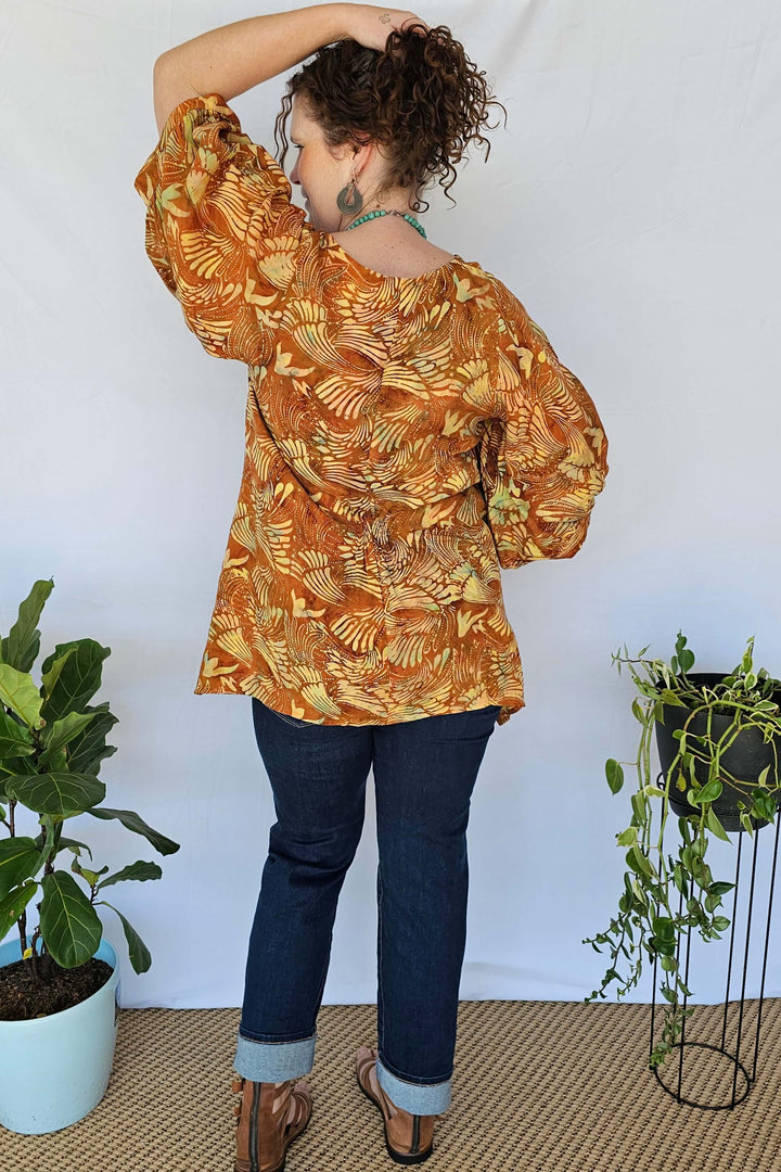 Desert Sand Isla Top with Bell Sleeve