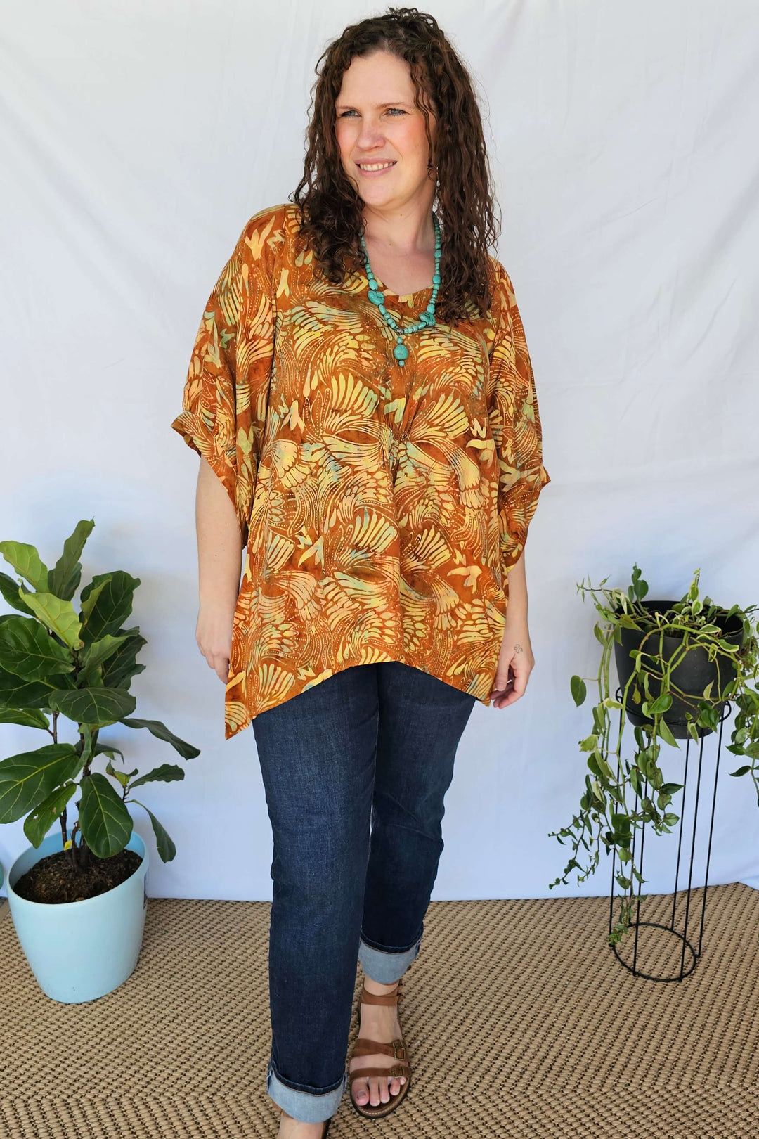 Desert Sand Isla Top with Bell Sleeve
