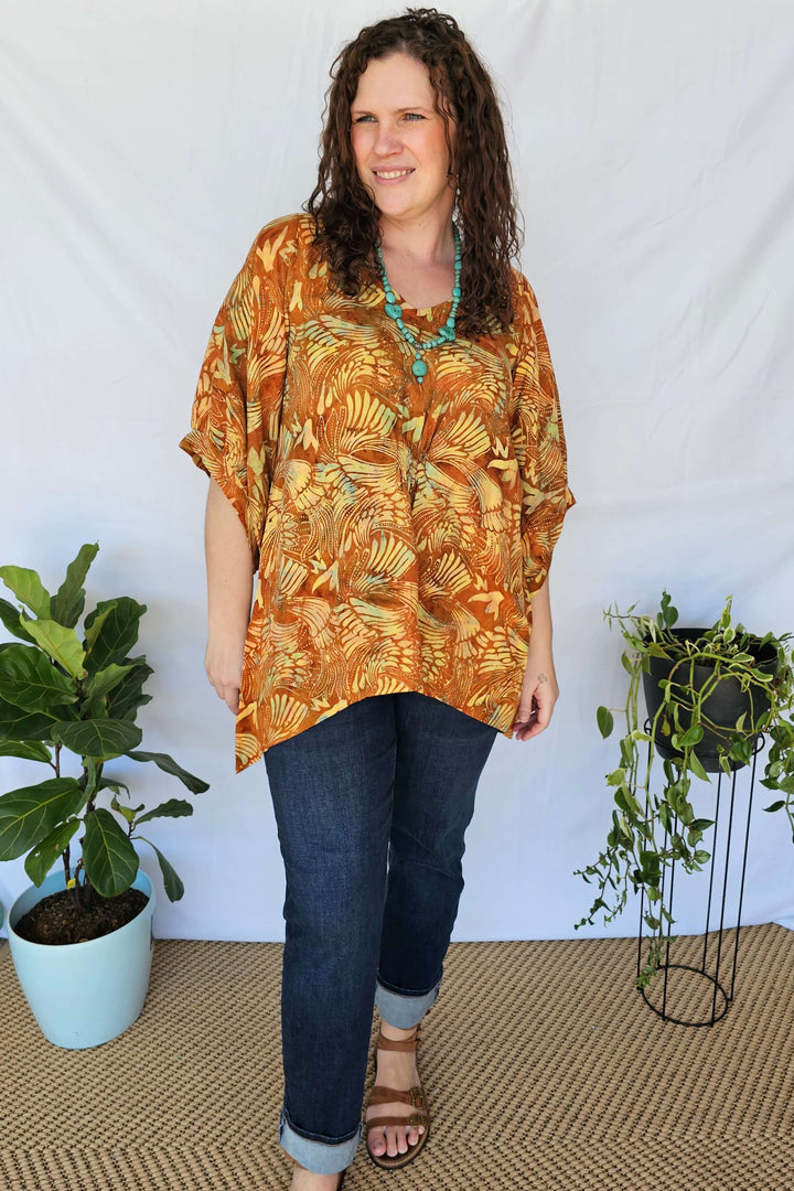 Desert Sand Isla Top with Bell Sleeve