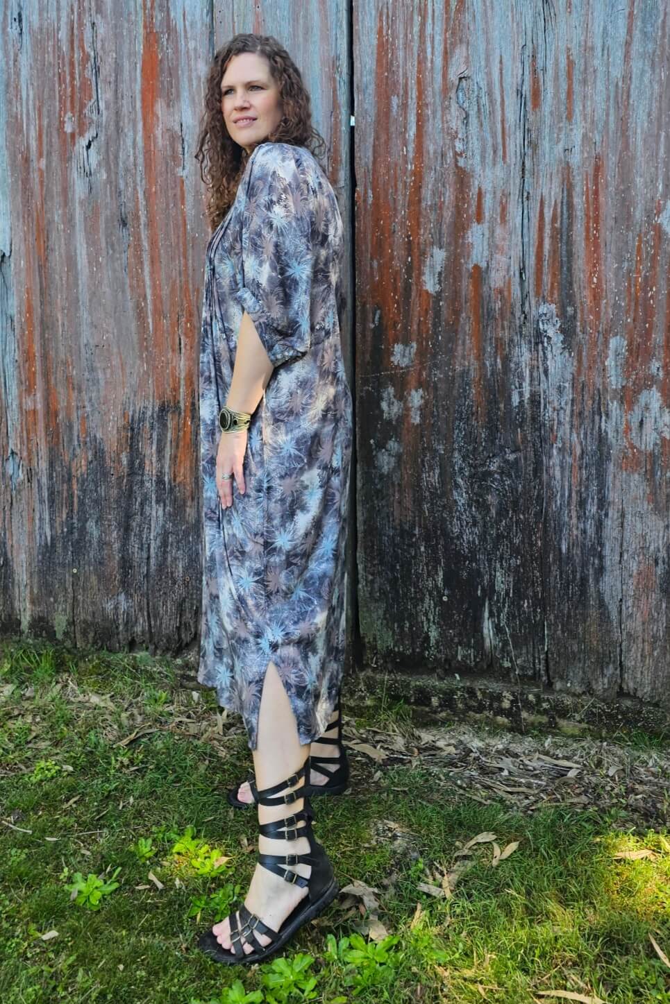 Dusk Maxi Dress with Bell Sleeve- Size Down