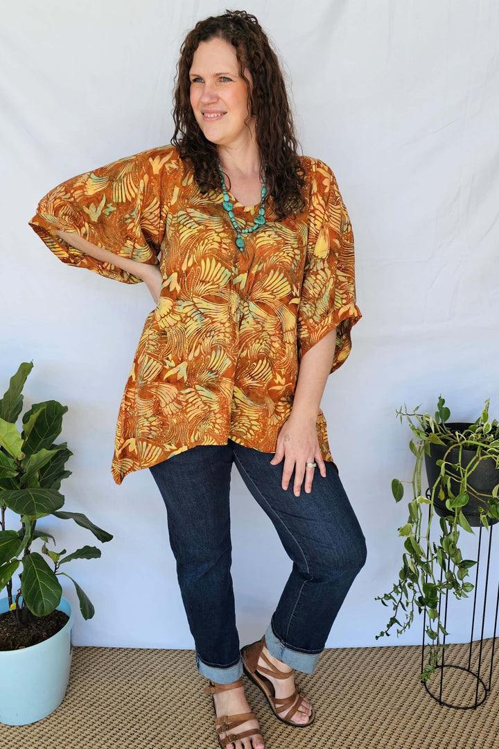 Desert Sand Isla Top with Bell Sleeve