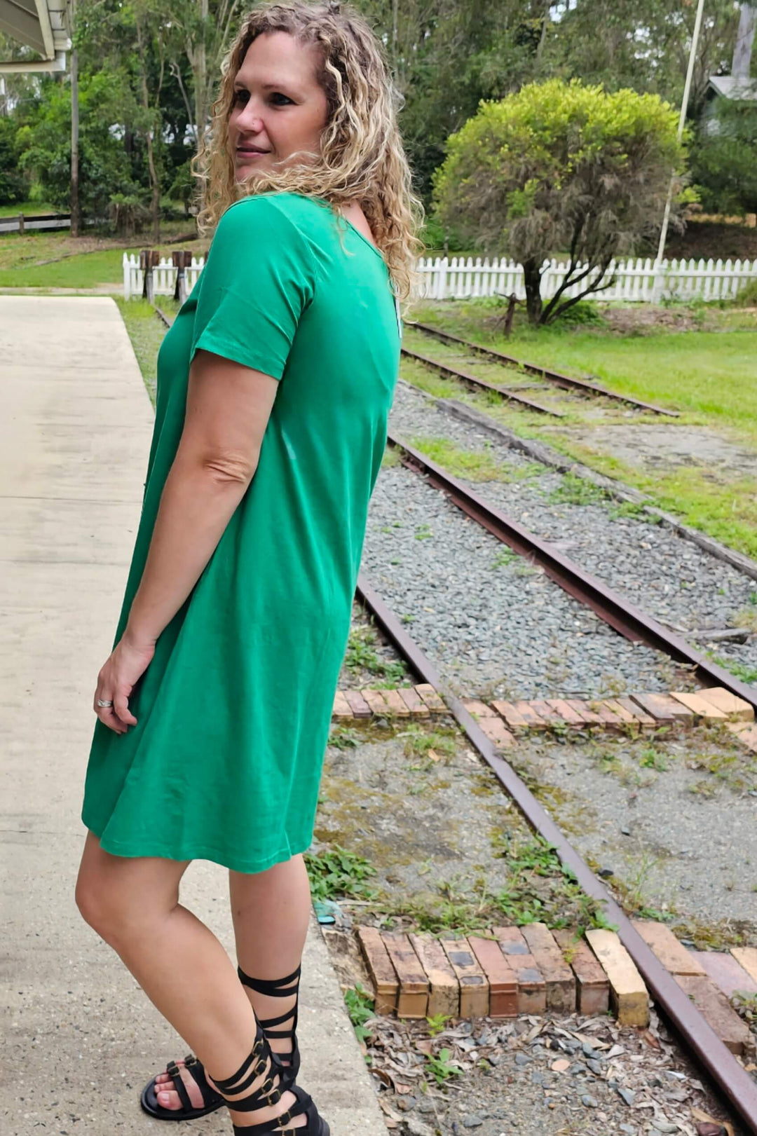 Teal Jersey Dress