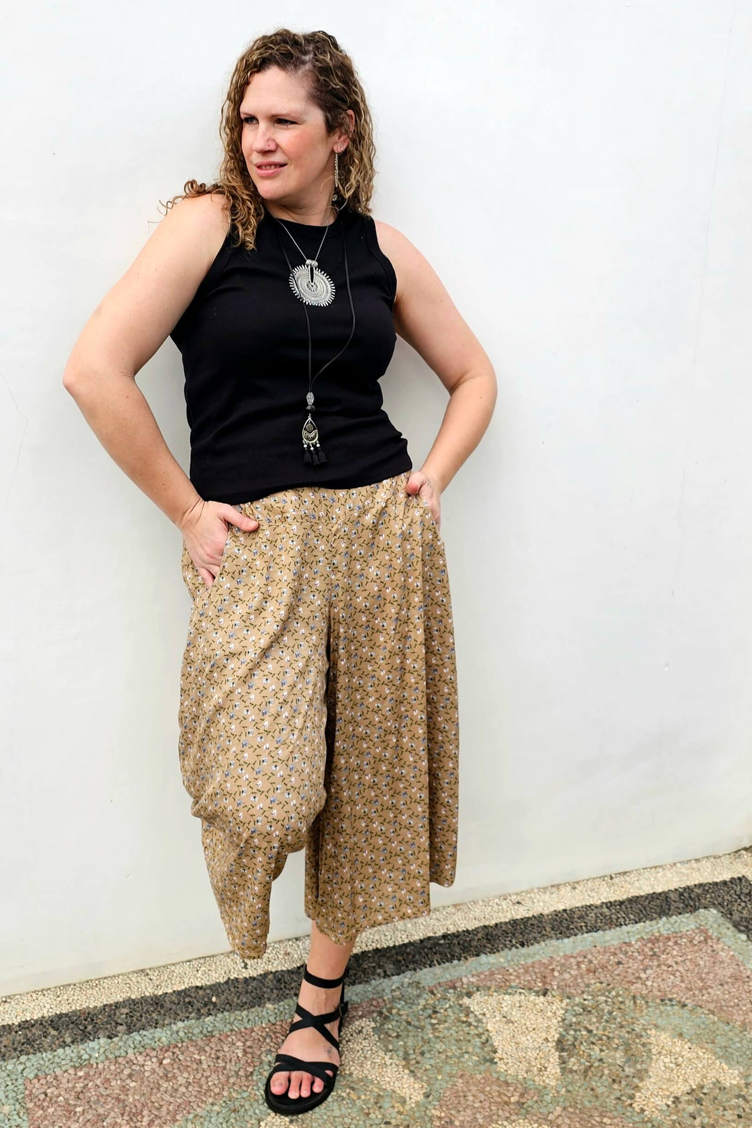 Taupe Spring Wide Leg Pants