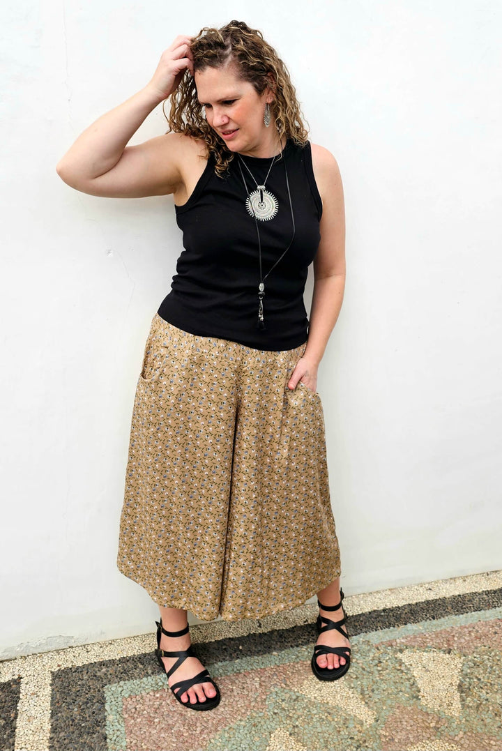 Taupe Spring Wide Leg Pants