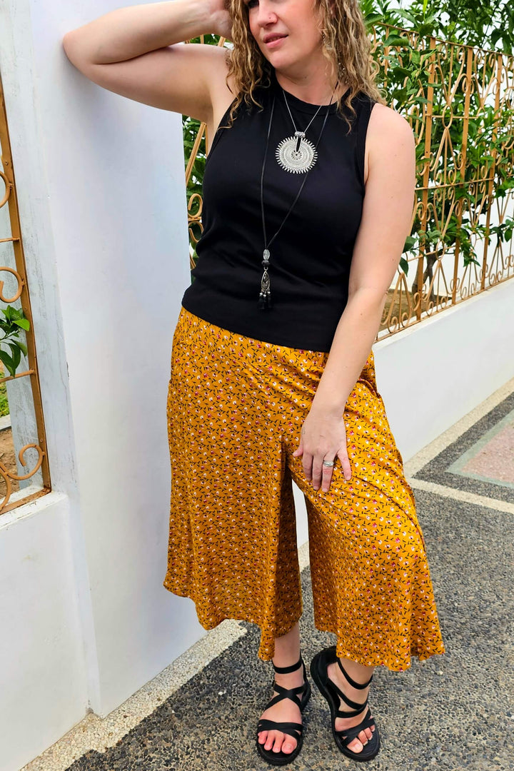 Mustard Spring Wide Leg Pants