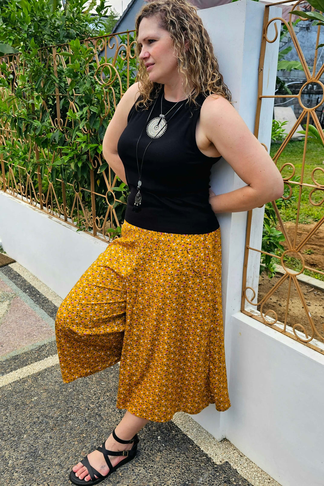 Mustard Spring Wide Leg Pants