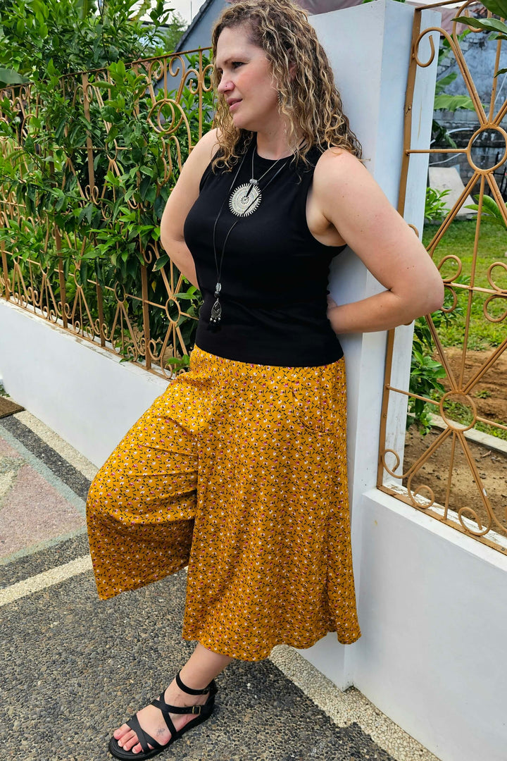 Mustard Spring Wide Leg Pants