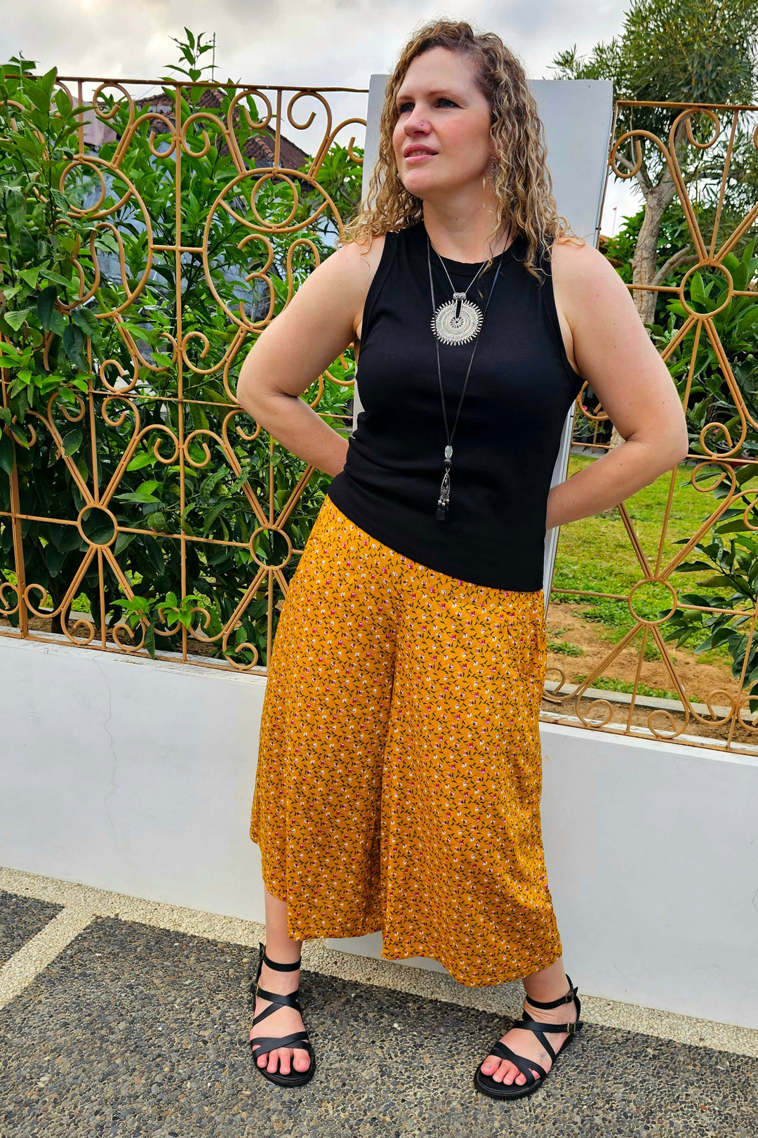 Mustard Spring Wide Leg Pants