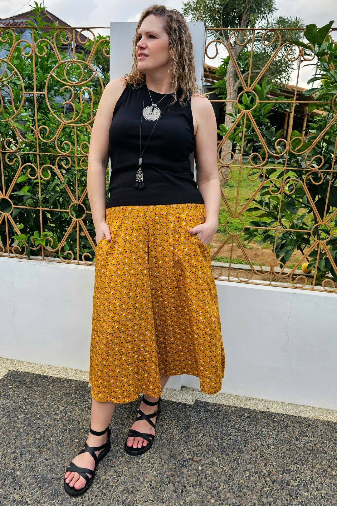 Mustard Spring Wide Leg Pants