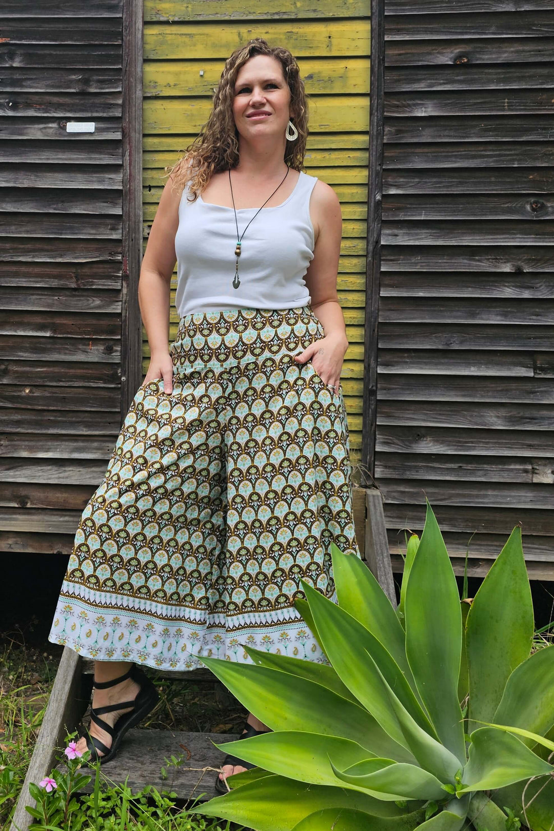 Retro Mint Wide Leg Pants