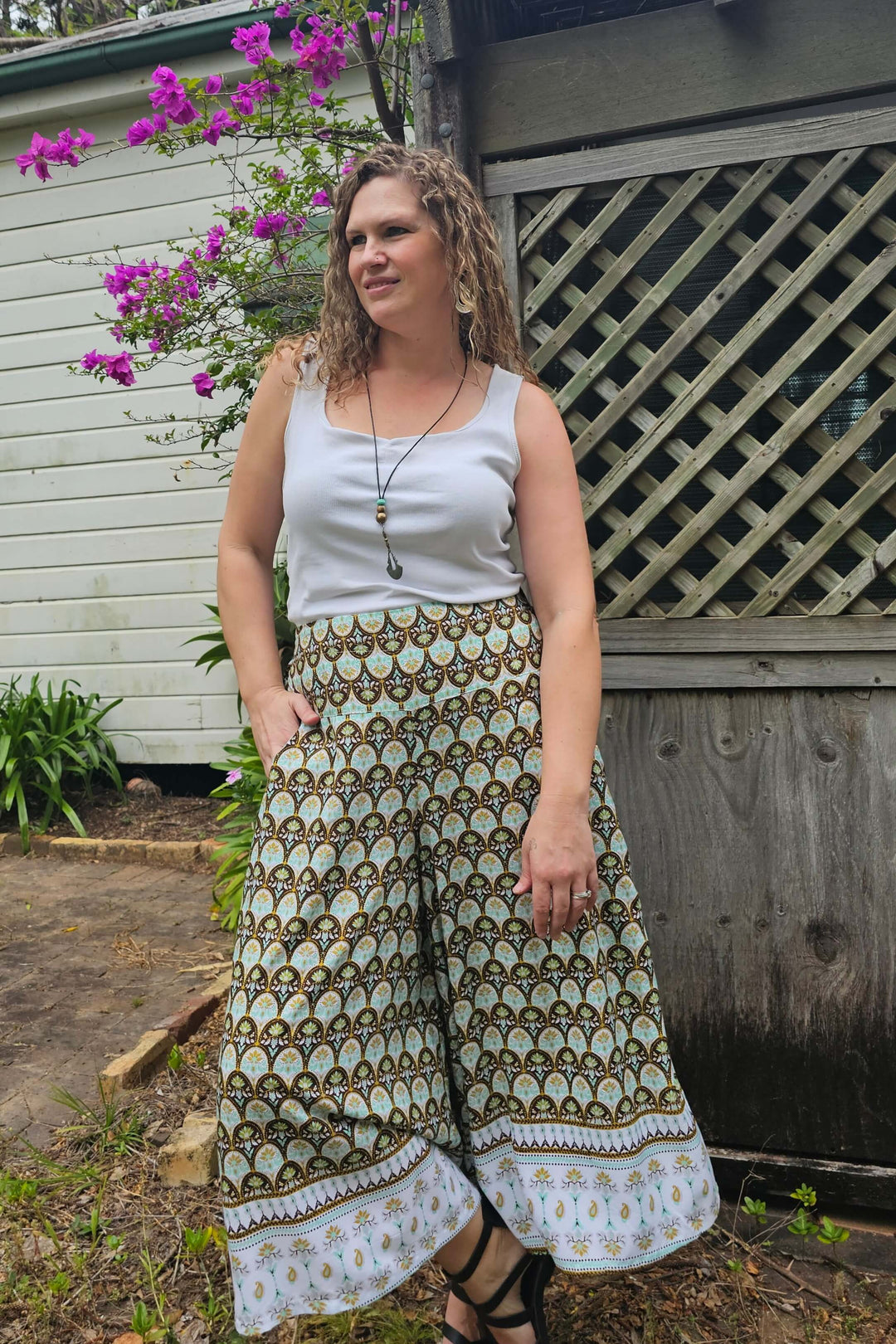 Retro Mint Wide Leg Pants