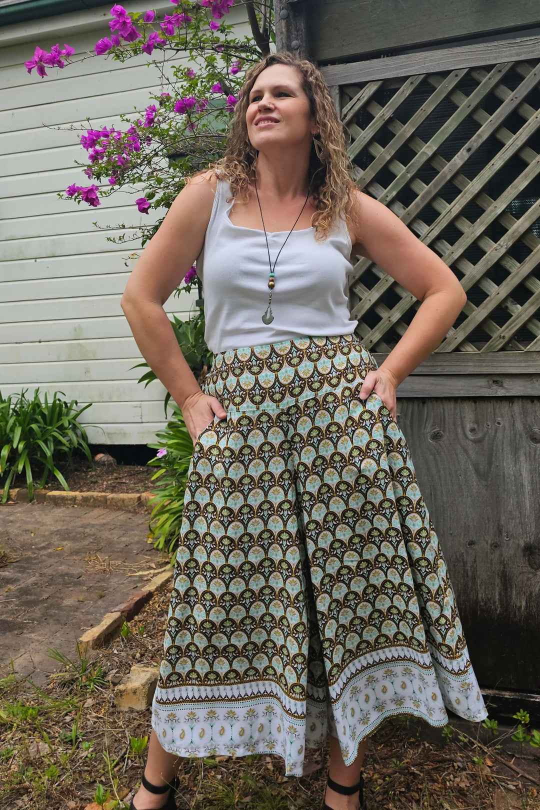 Retro Mint Wide Leg Pants