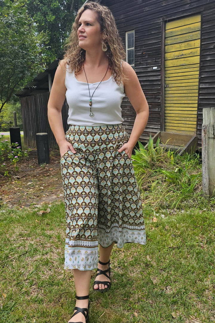 Retro Mint Wide Leg Pants