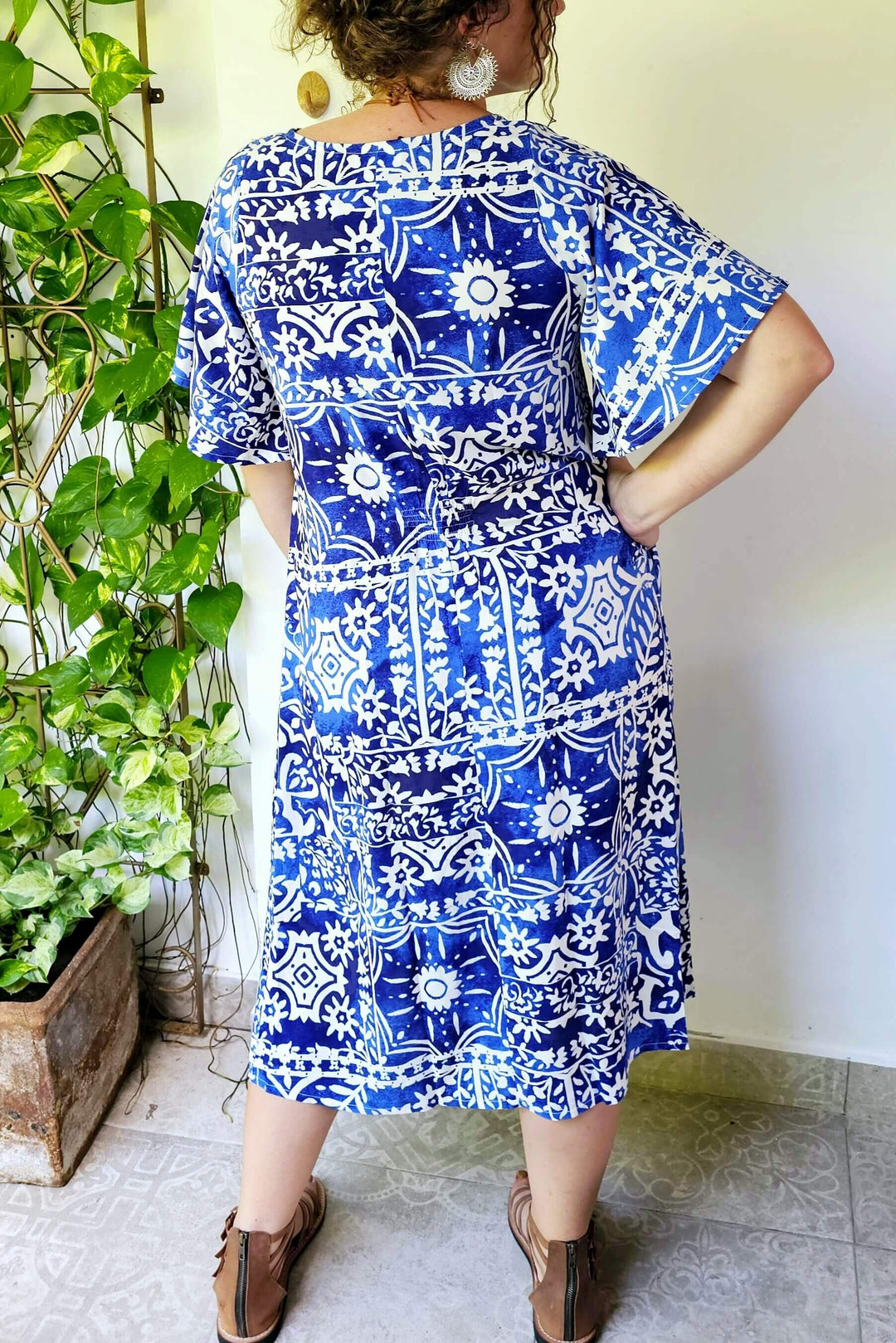 Lapis Ola Dress with Flutter Sleeve