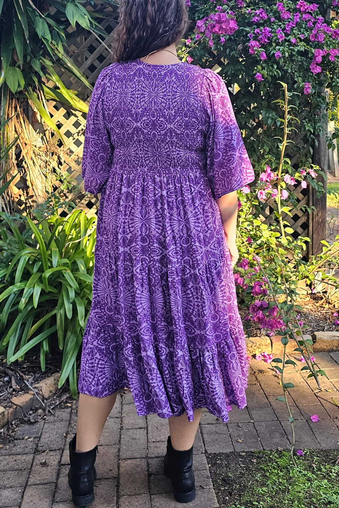 Purple Mandala Arya Midi Dress