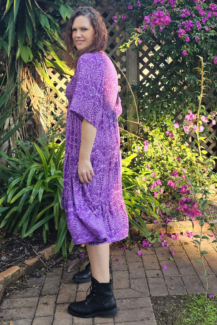 Purple Mandala Arya Midi Dress