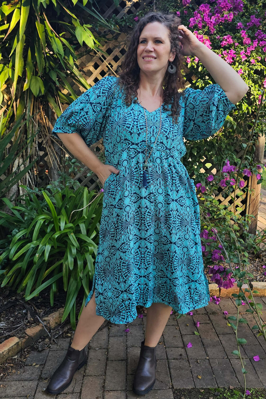 Blue Mandala Remi Midi Dress