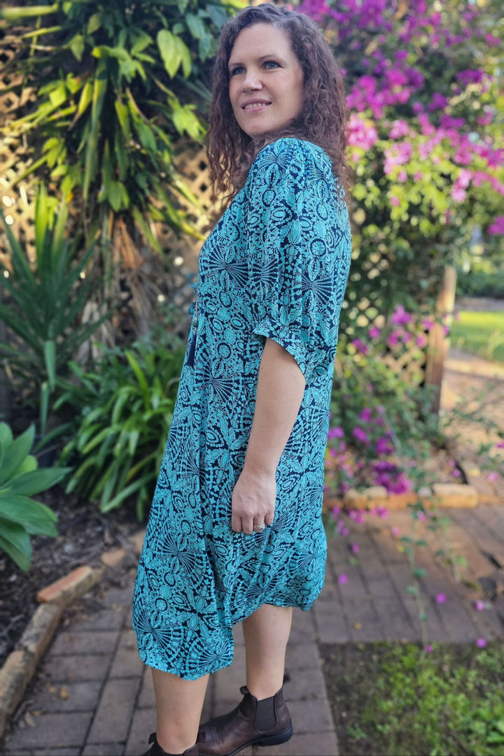 Blue Mandala Remi Midi Dress