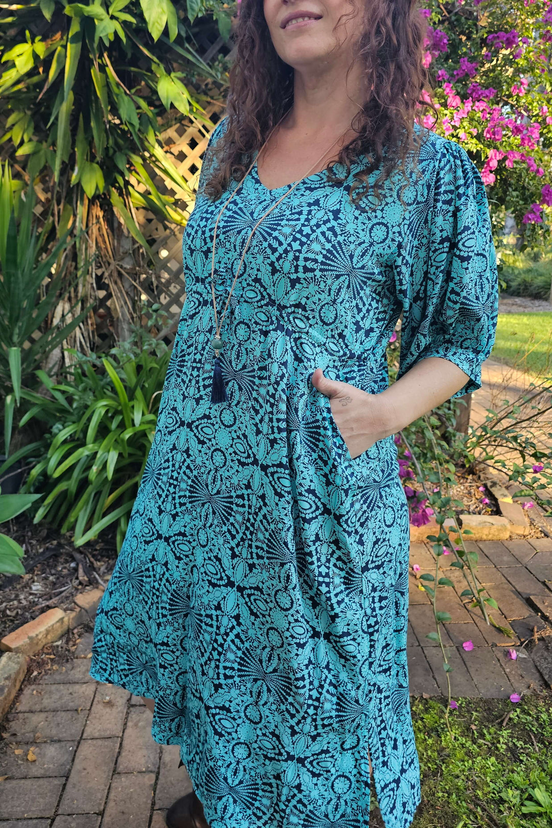 Blue Mandala Remi Midi Dress