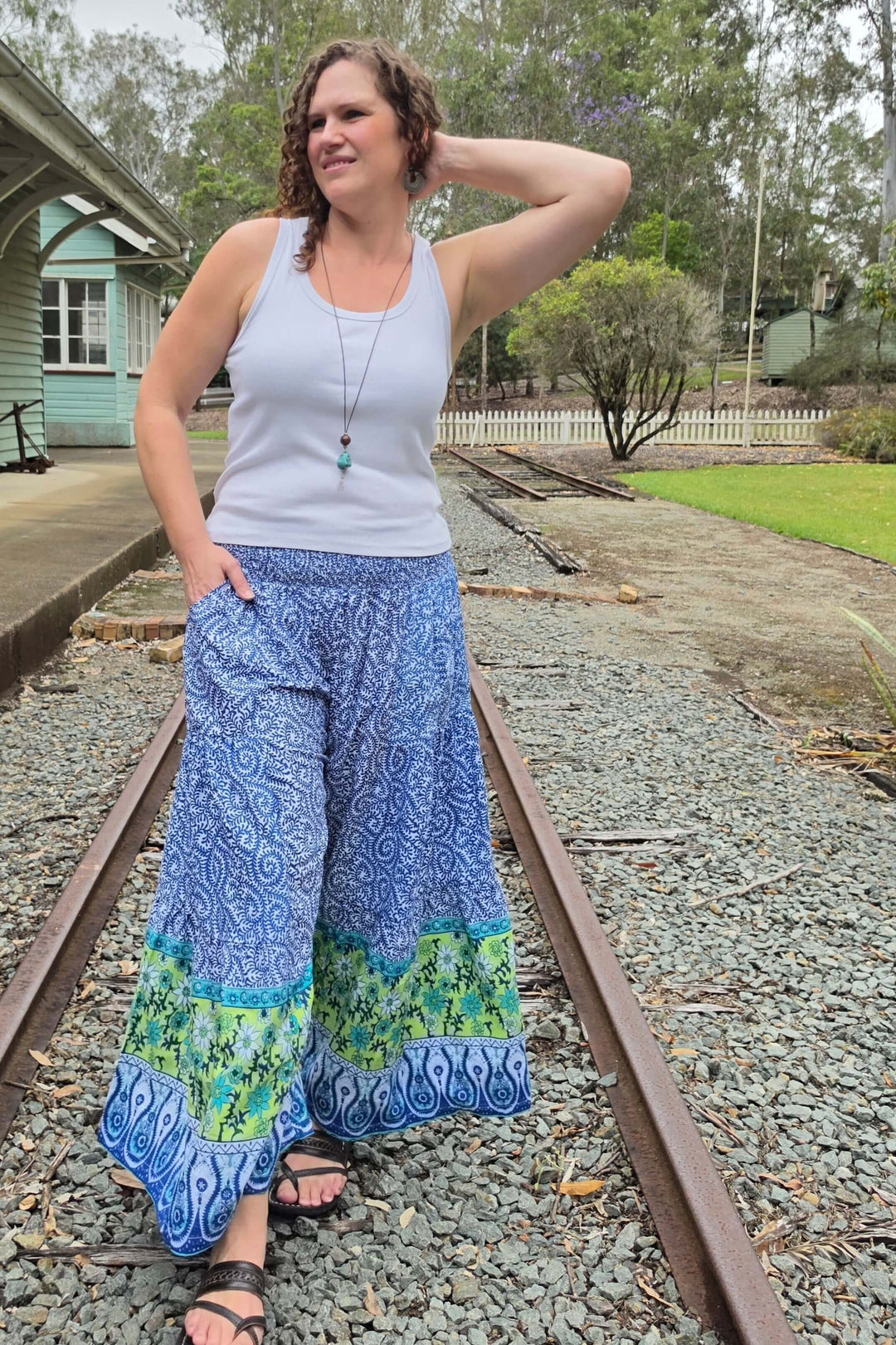 Blue Lagoon Frill Pants