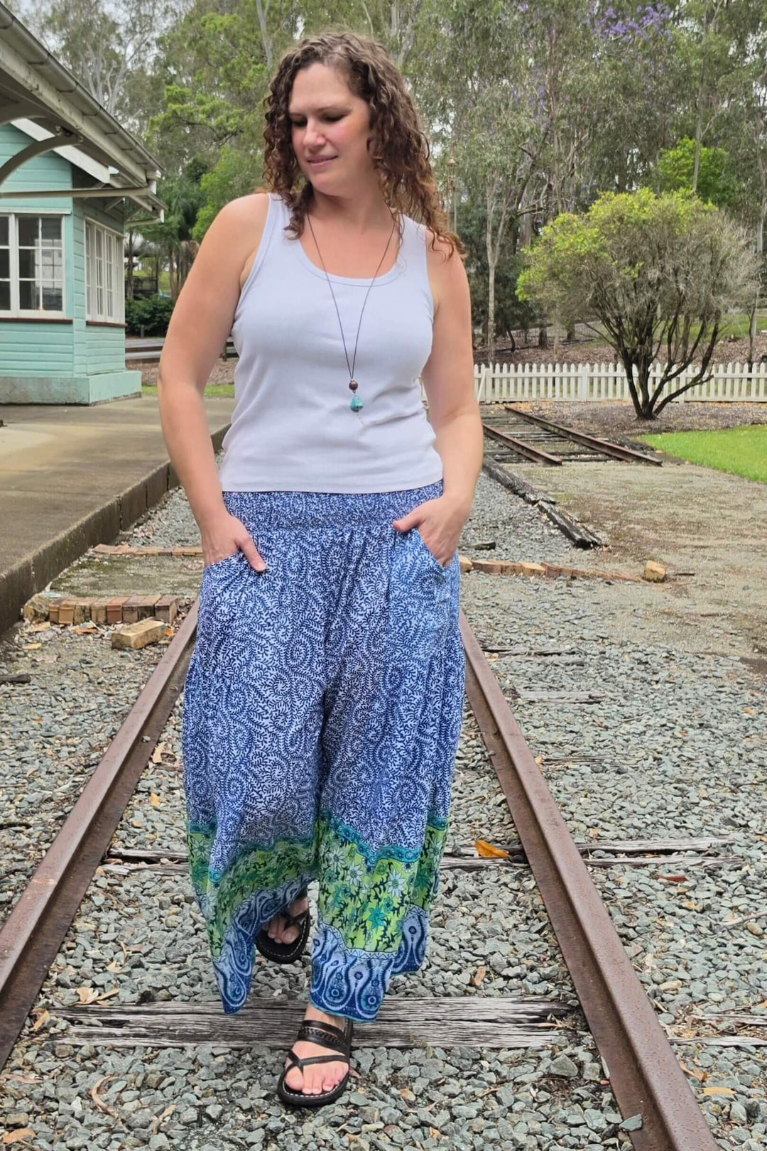 Blue Lagoon Frill Pants
