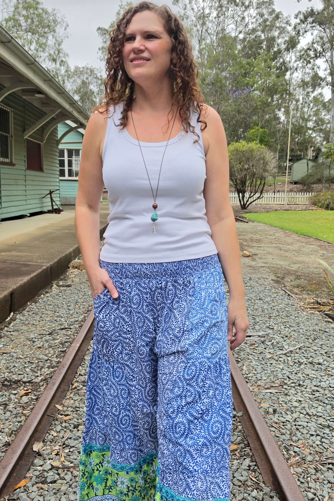 Blue Lagoon Frill Pants