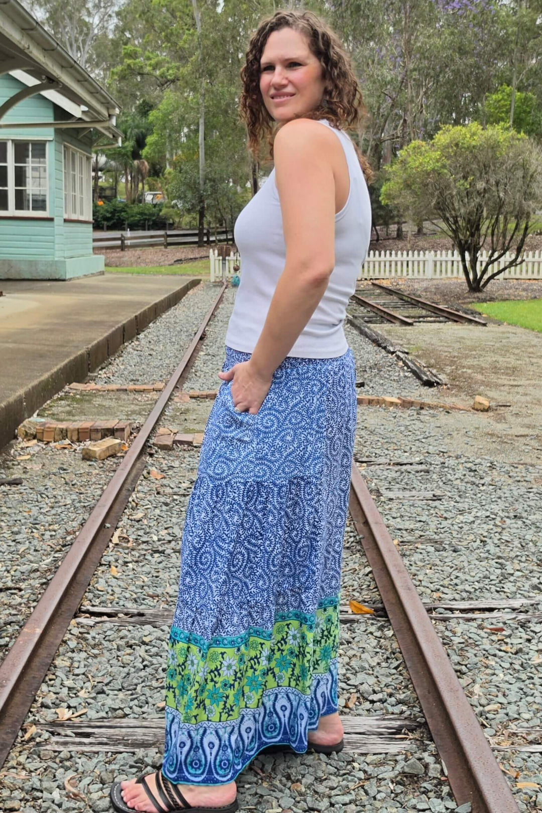 Blue Lagoon Frill Pants