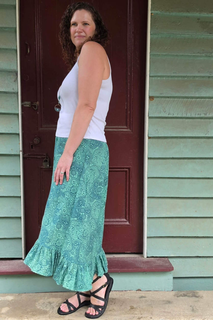 Teal Paisley Joni Skirt