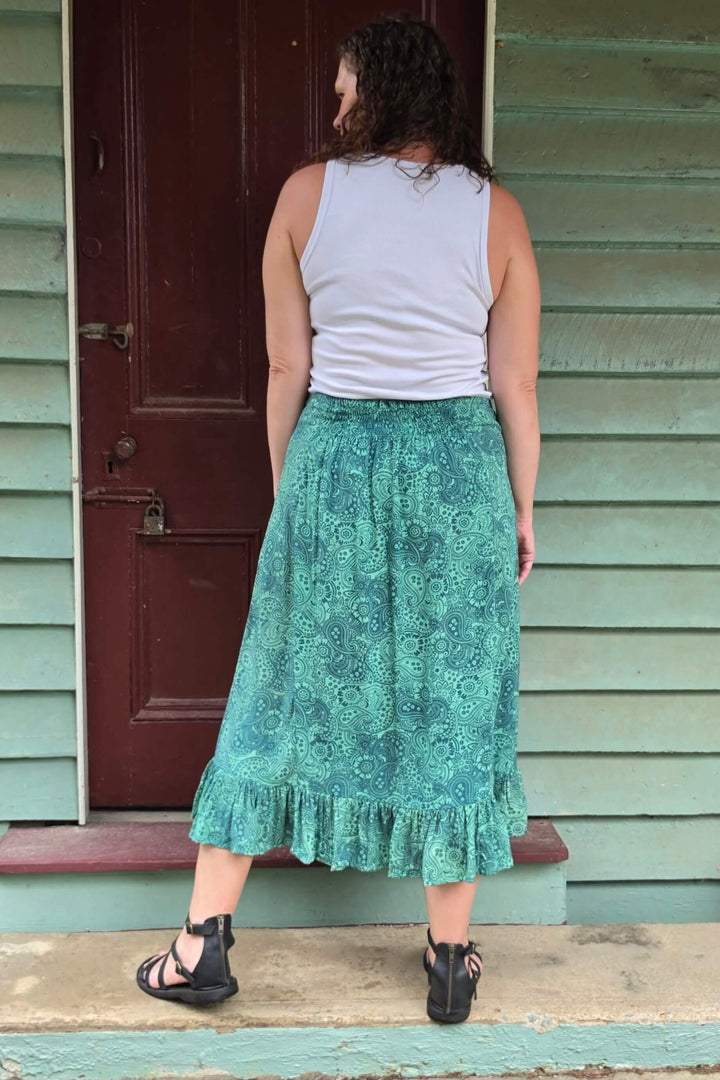 Teal Paisley Joni Skirt