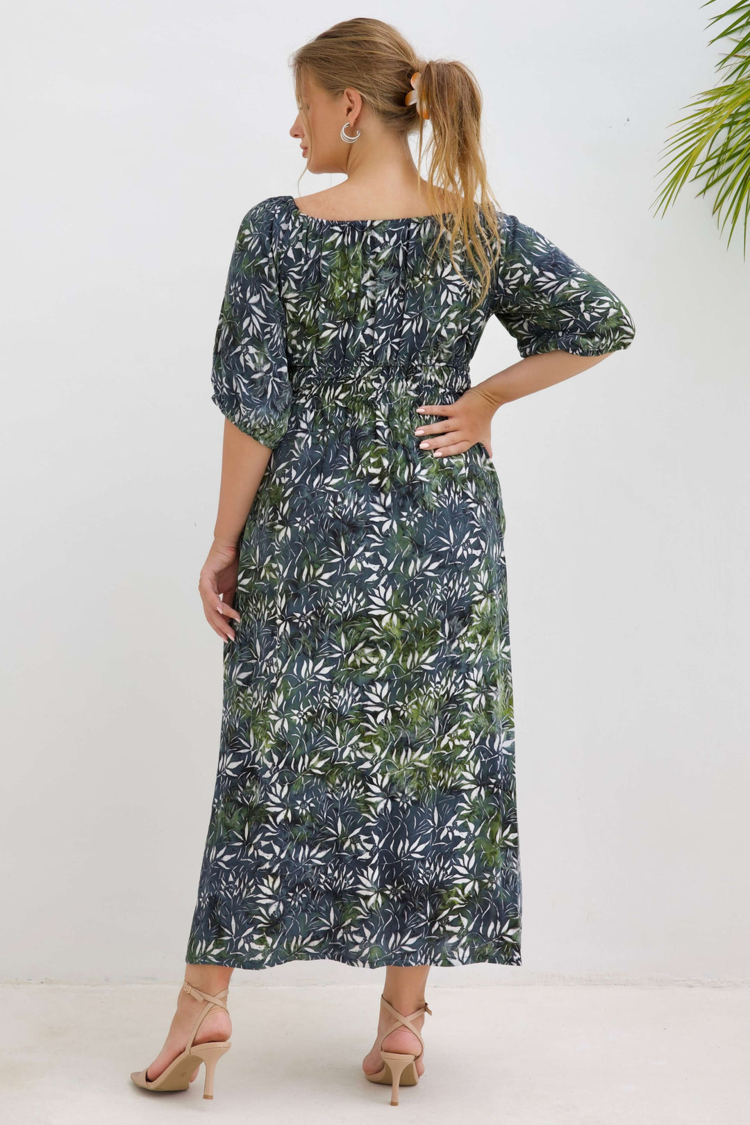 Lush Green Maxi Cinch dress