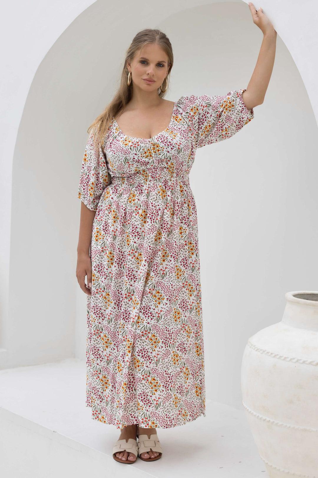 Springtime Maxi Cinch dress