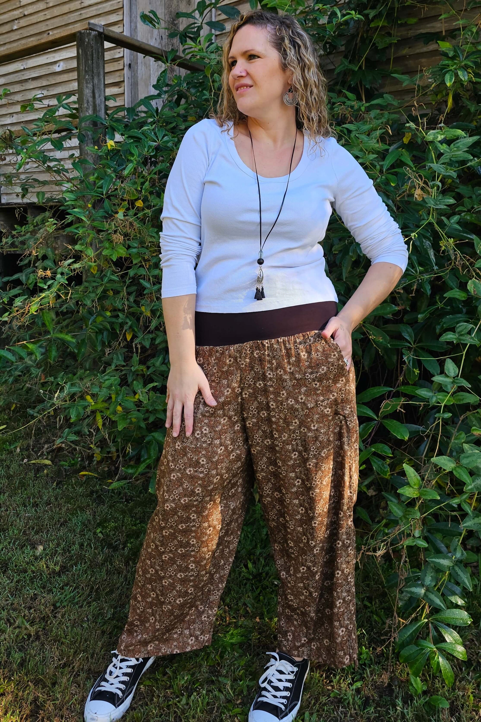 brown wide pants