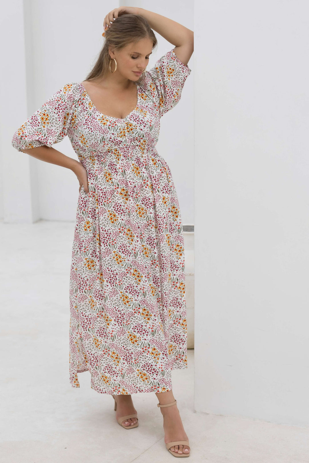 Springtime Maxi Cinch dress