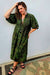 Evergreen Cotton Bell sleeve Dress- please size down * read description