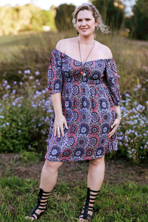 Off The Shoulder Bohemian Dress | Willow & Spring Clothing