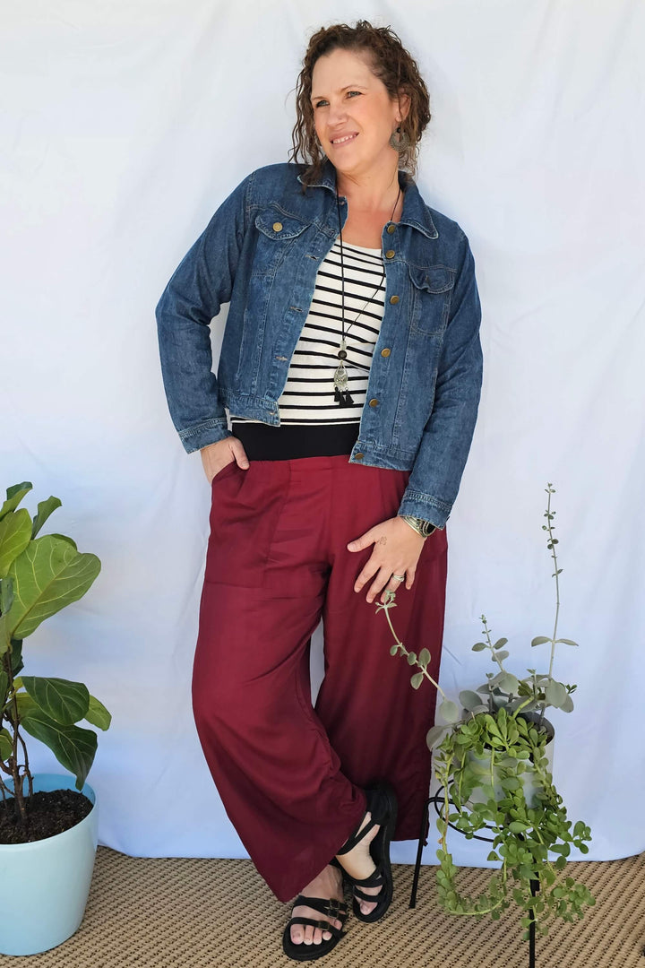 Maroon Tummy Shaper Pants