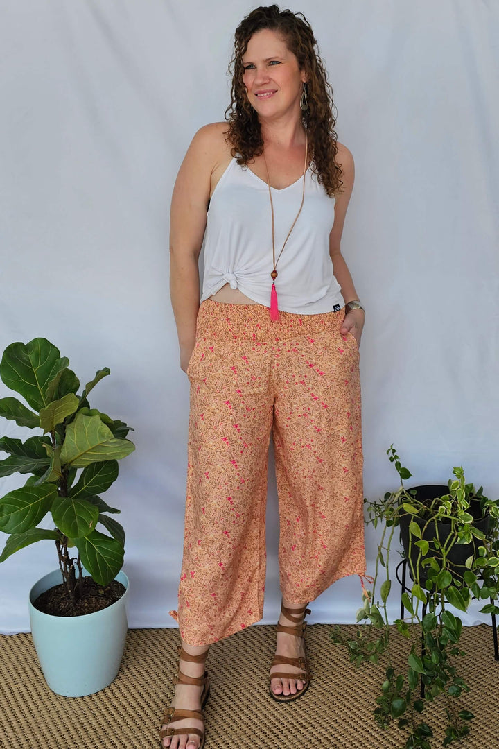 Peach Blossom Boho 7/8 Pants