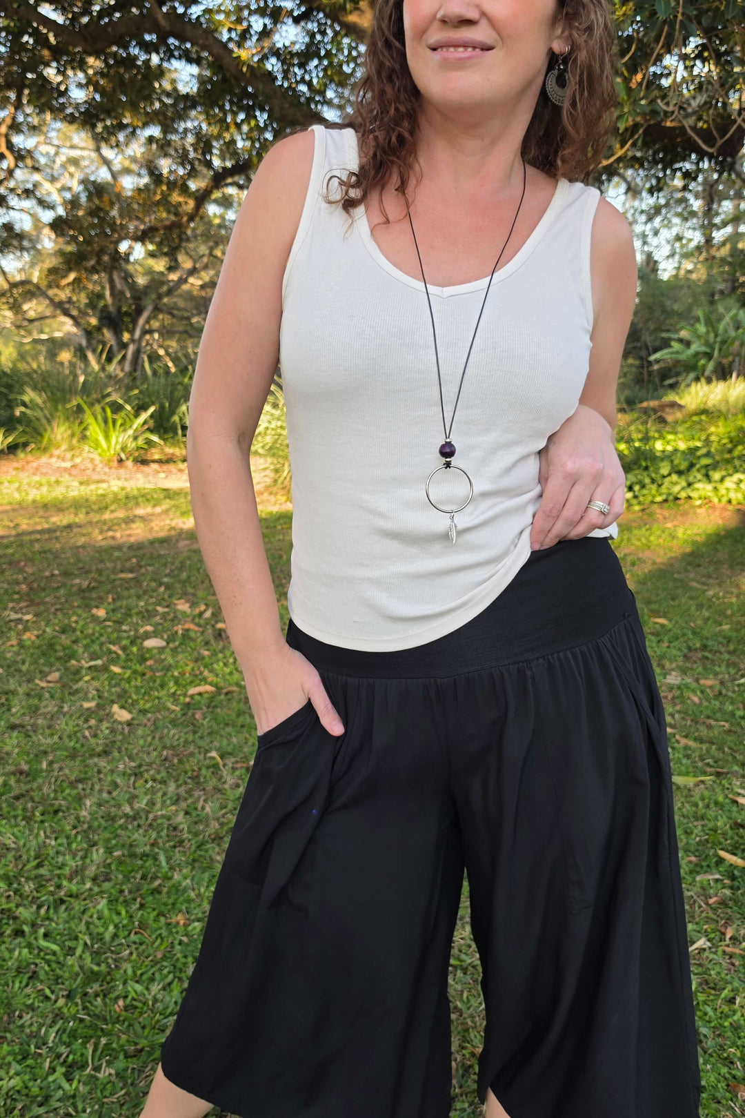 Black 7/8 Palazzo Pants