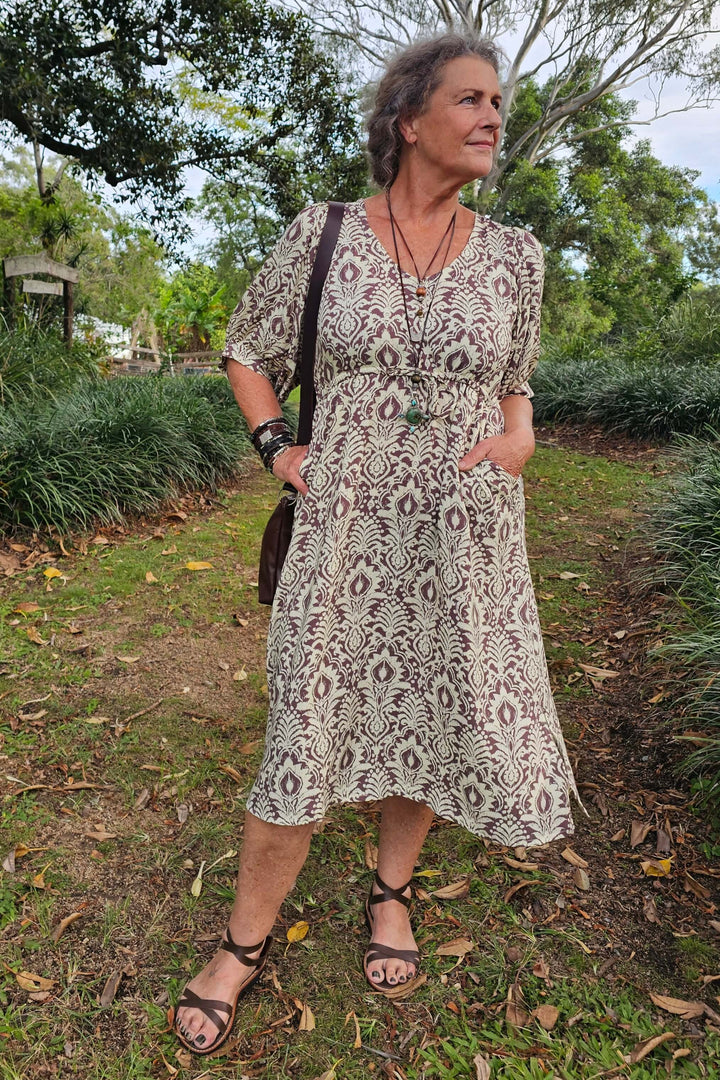 Walnut Fern Remi Midi Dress