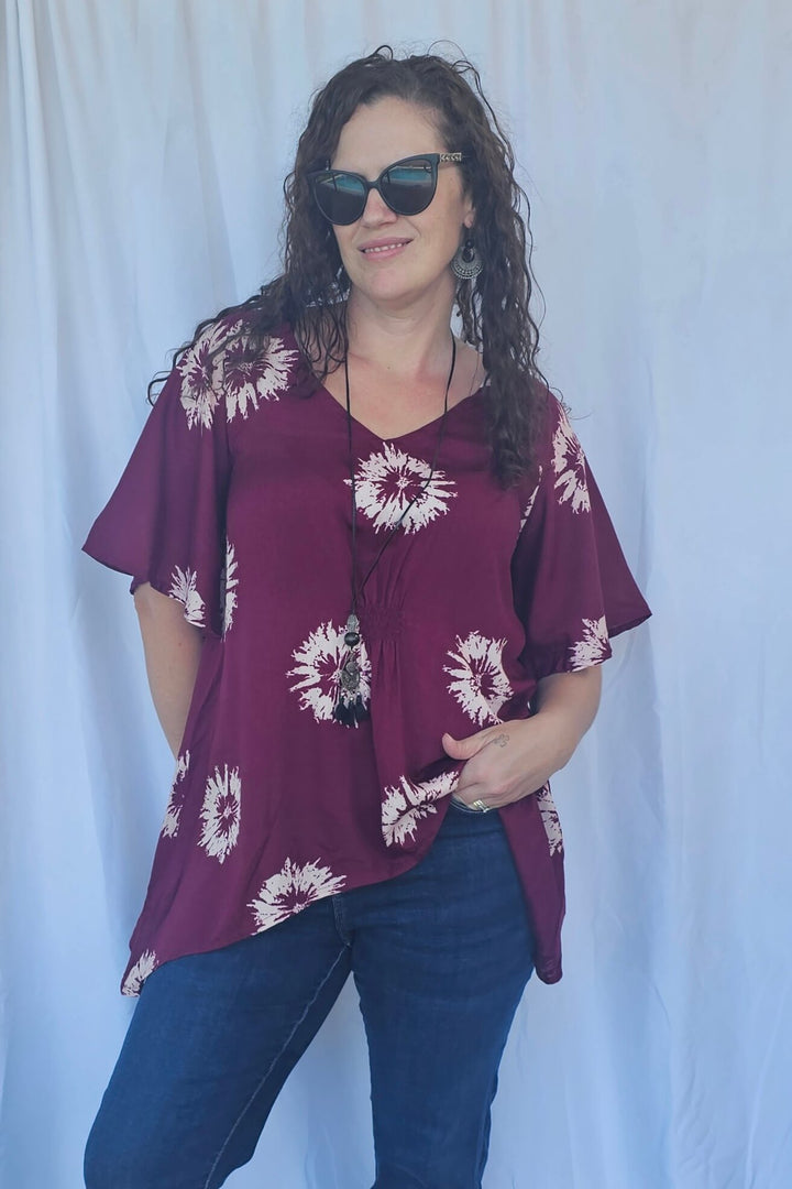 Maroon Ola Top