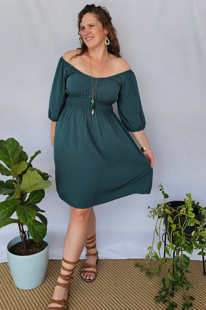 Emerald Cinch dress