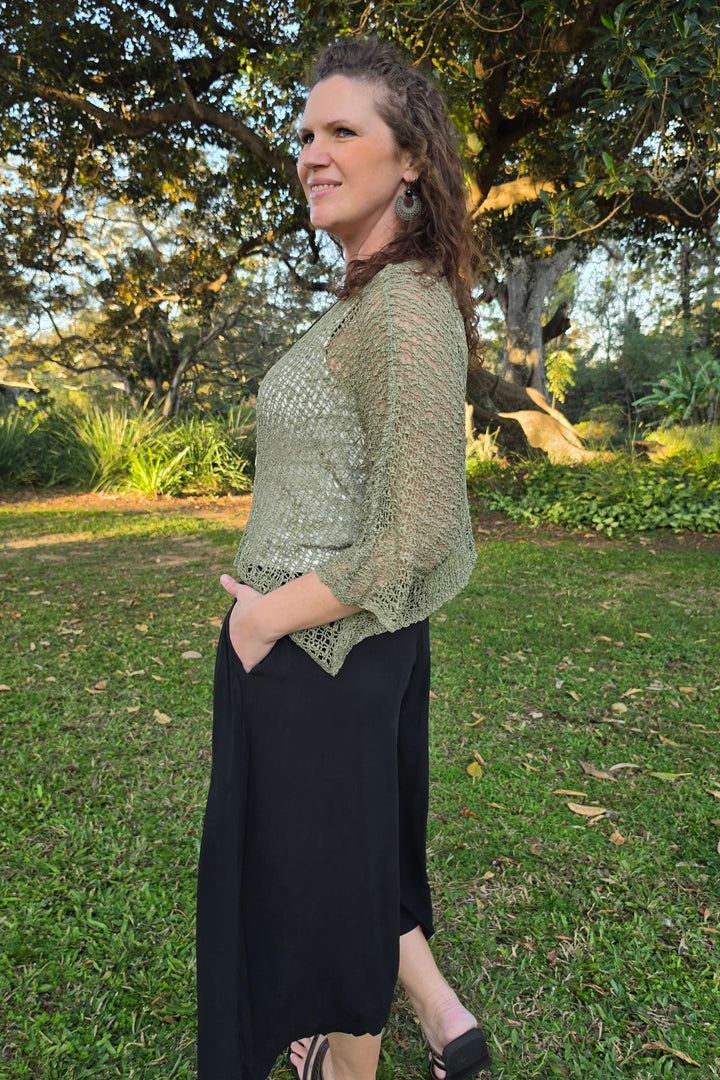 Sage Slouch Knit Top