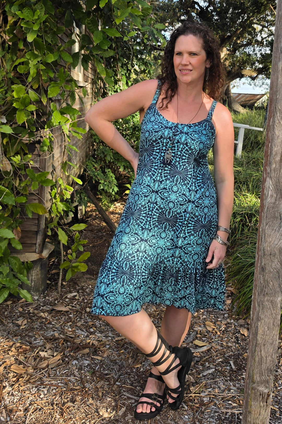 Blue Mandala Solana Mini Dress