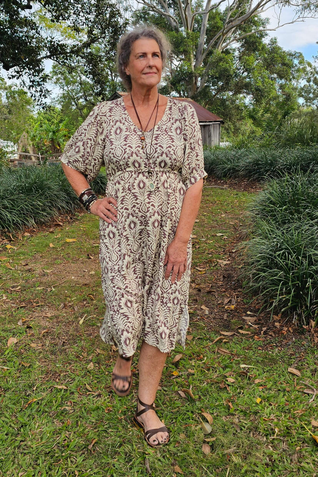 Walnut Fern Remi Midi Dress