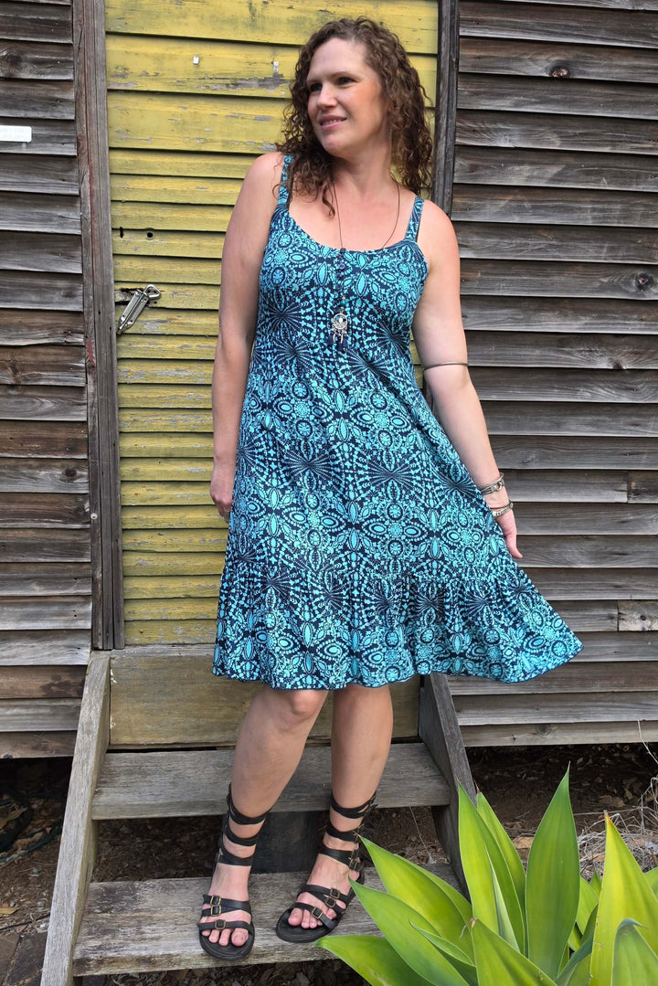 Blue Mandala Solana Mini Dress