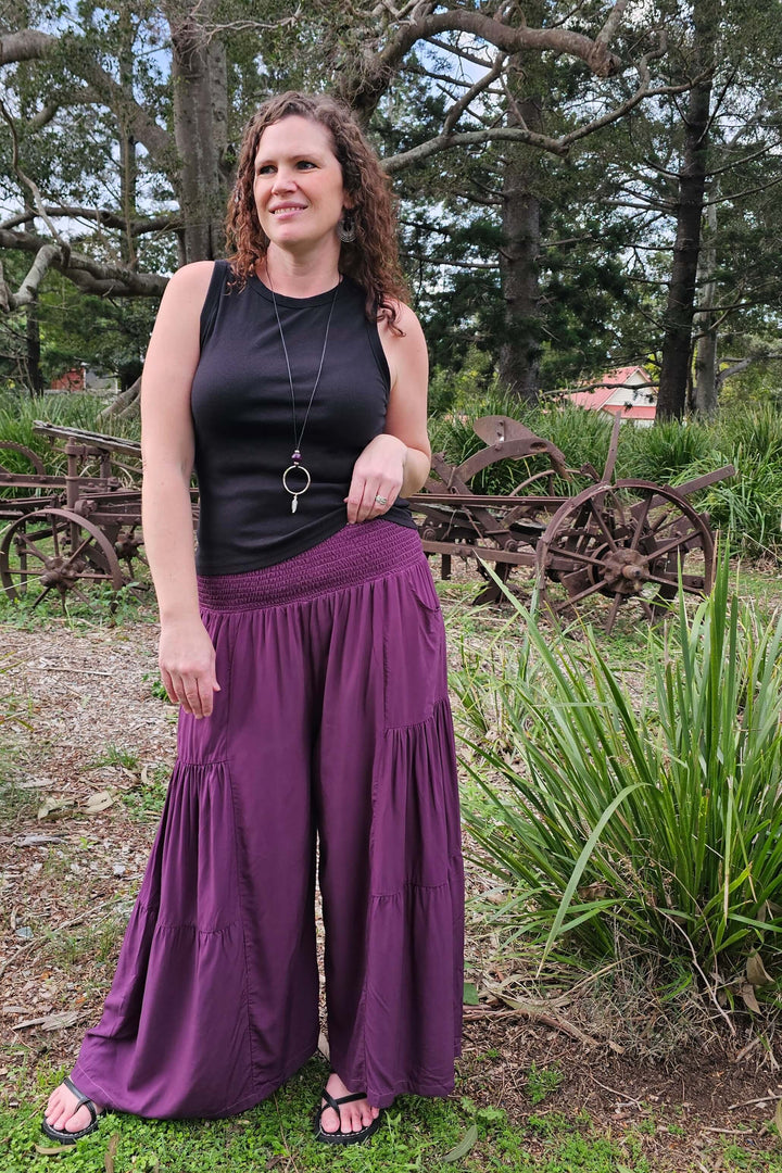 Plum Frill Pants