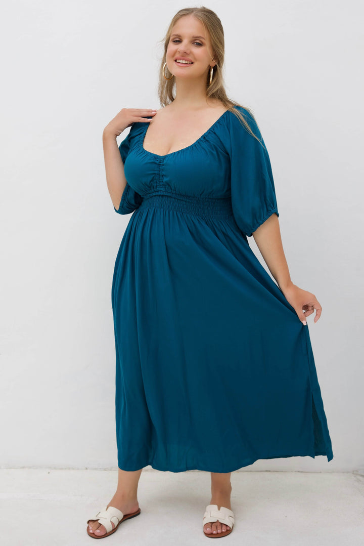 Emerald Maxi Cinch dress