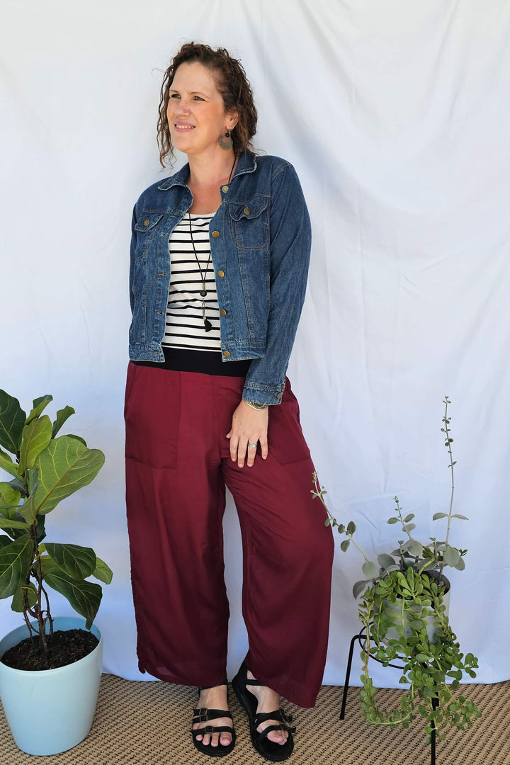 Maroon Tummy Shaper Pants
